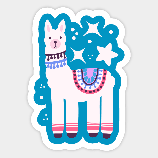 Llama Sticker by Mashmuh